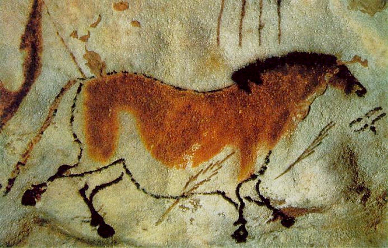 En hest, ca. 15 000–10 000 f.Kr. (pigmenter på stein) av Prehistoric