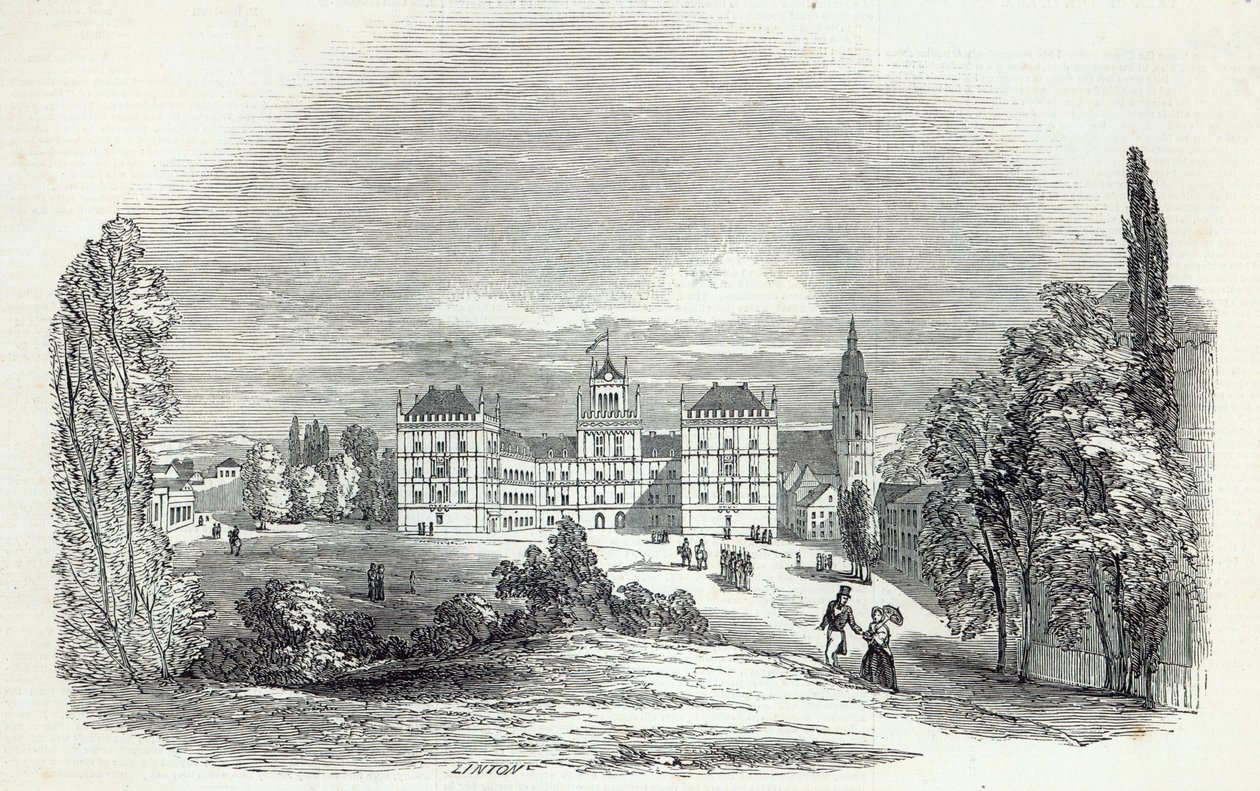 The Palace of Ehrenburg, at Coburg, gravert av W.J. Linton, fra 