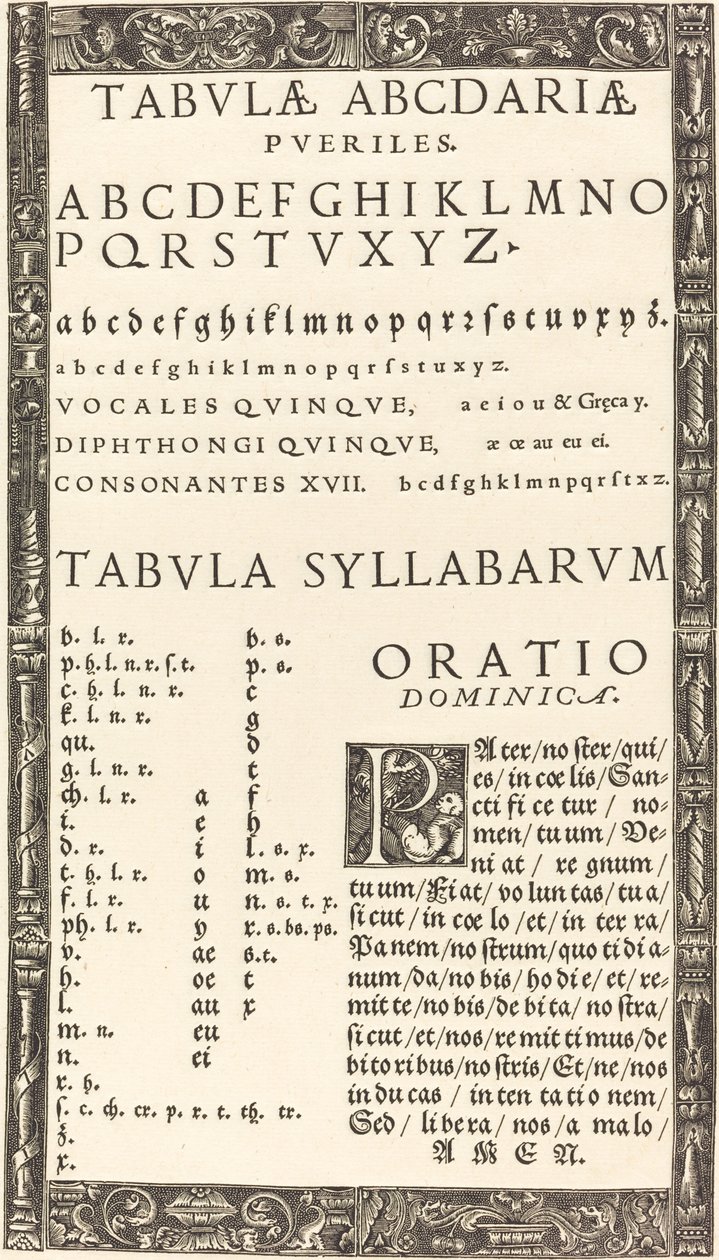 Alfabet for en Primer av Probably German 16th Century