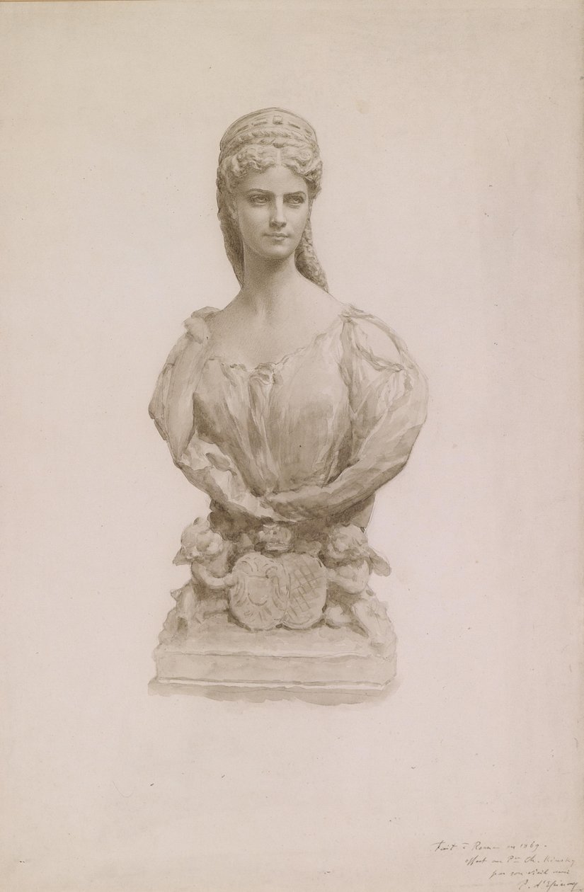 Portrettbyste av keiserinne Elisabeth av Østerrike. av Prosper d