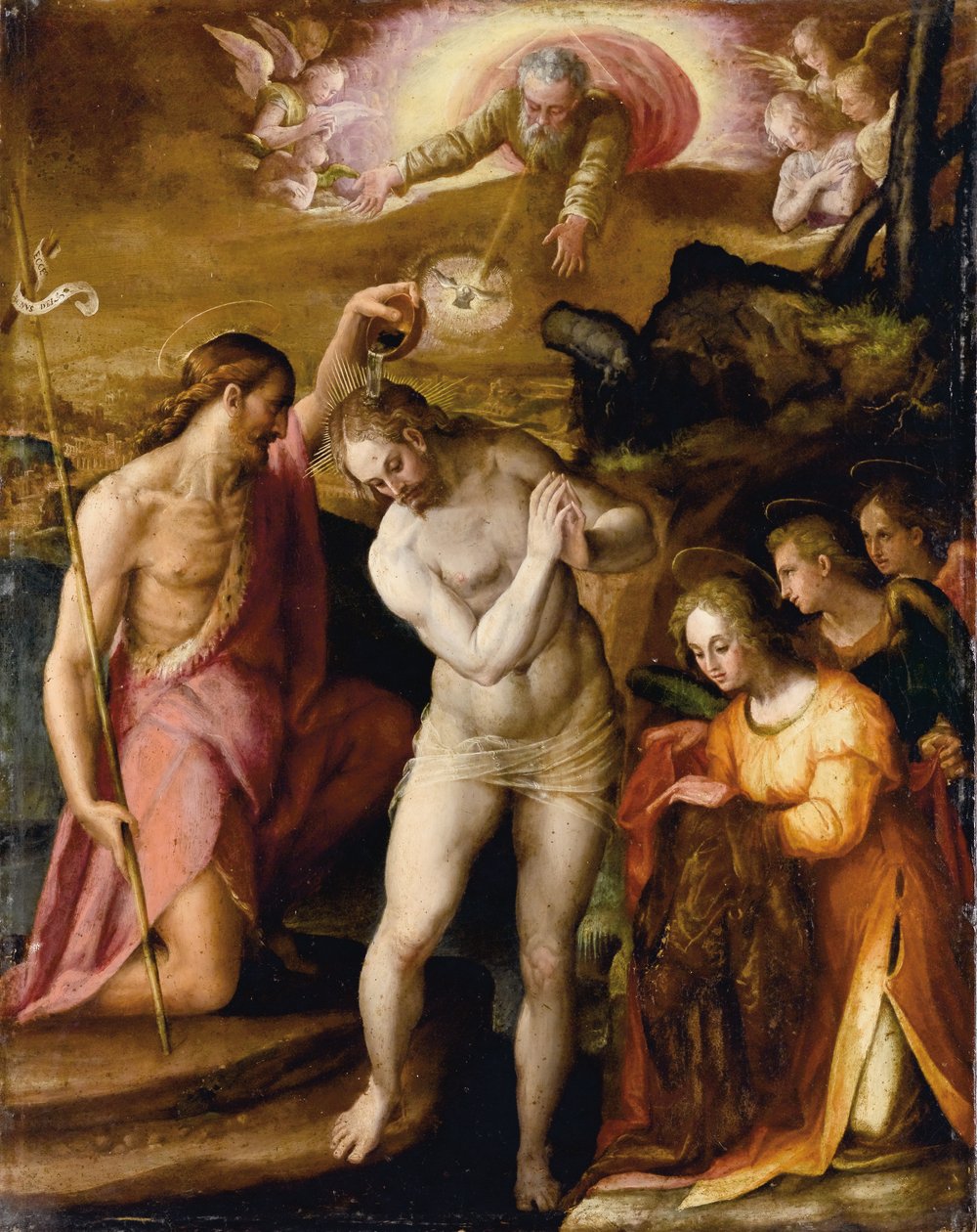 Kristi dåp (olje på lerret) av Prospero Fontana