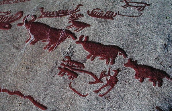 Jaktscene (fjellmaleri) av Protohistoric