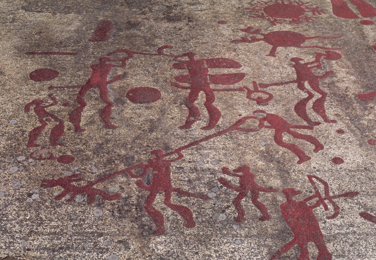 Jaktscene (fjellmaleri) av Protohistoric