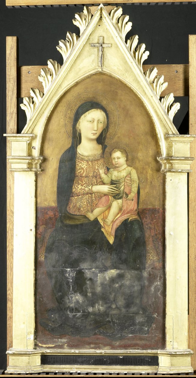 Jomfru og barn av Pseudo Ambrodigio di Baldese (attributed to)