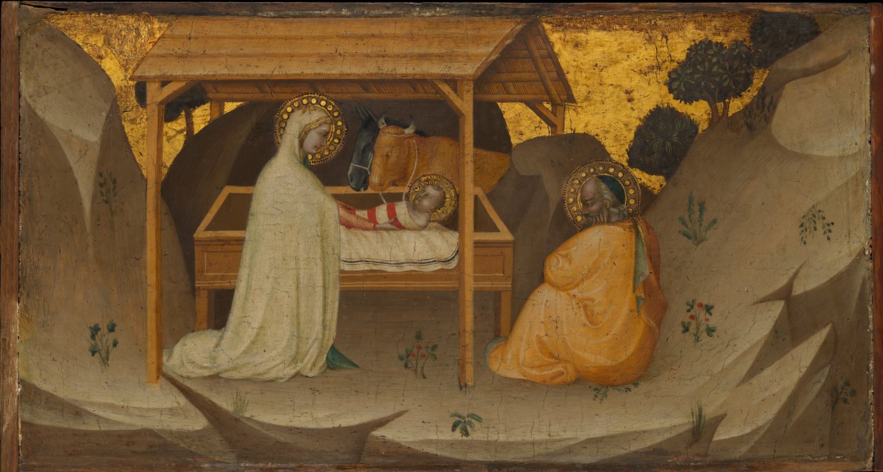 Fødselen, ca. 1350. av Puccio di Simone