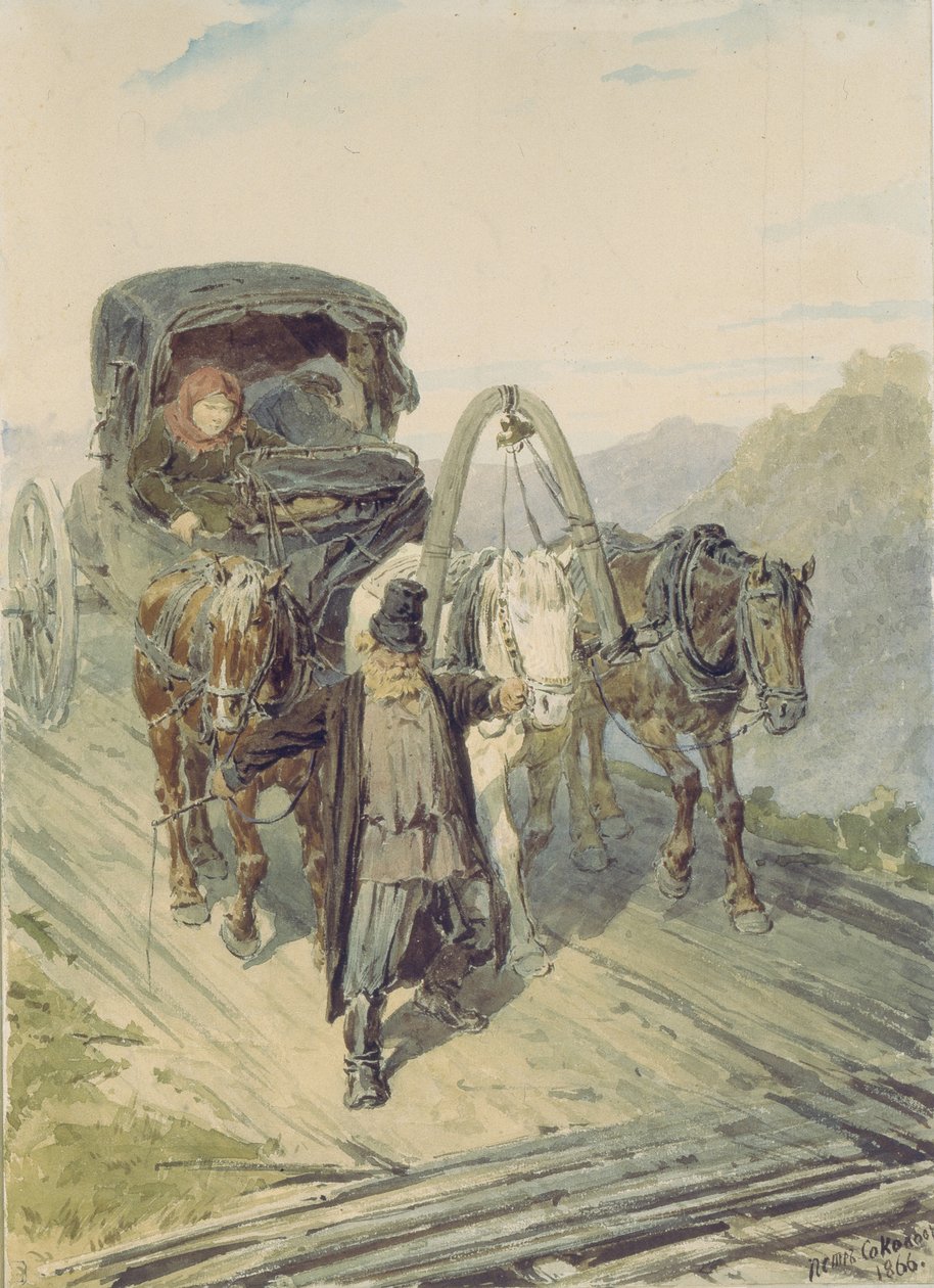 Troika, 1866 av Pyotr Petrovich Sokolov