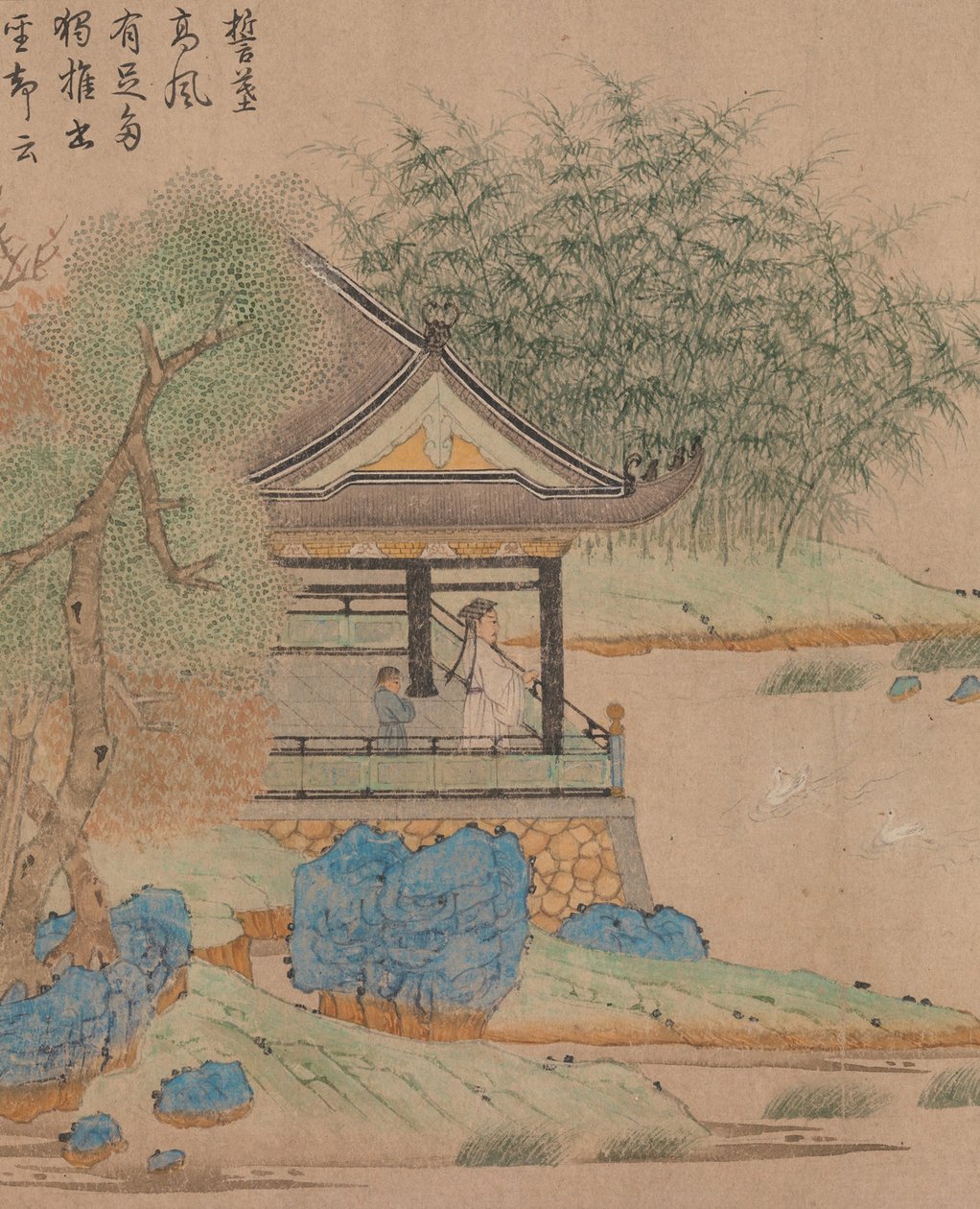 Wang Xizhi ser på gjess, Handscroll. ca. 1295 av Qian Xuan