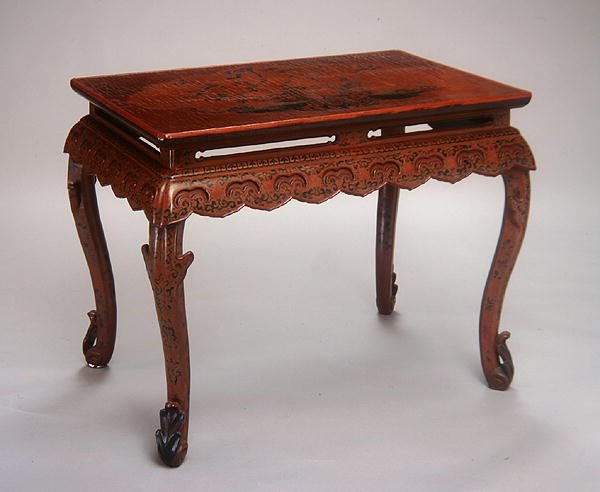 Tabell, Kangxi-perioden (1662-1722) (lakkert tre og hampduk) (se også 272132) av Qing Dynasty Chinese School