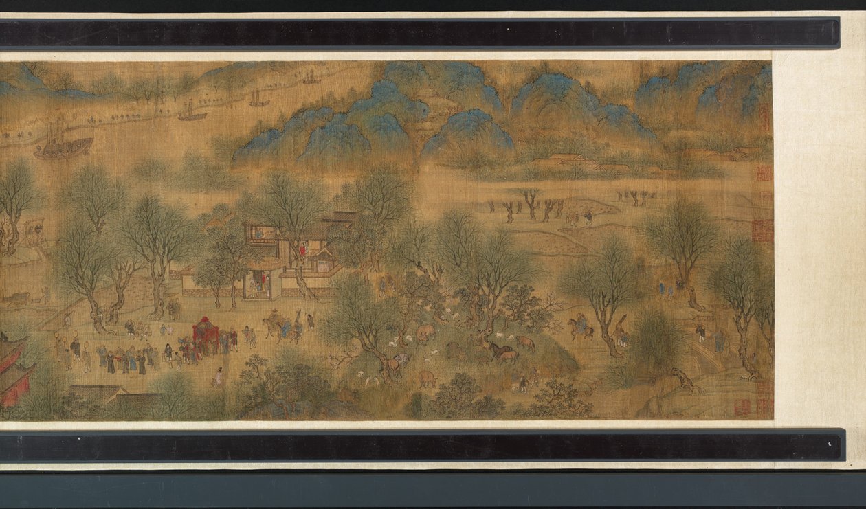 Spring Festival on the River (detalj), handscroll av Qing Dynasty Chinese School