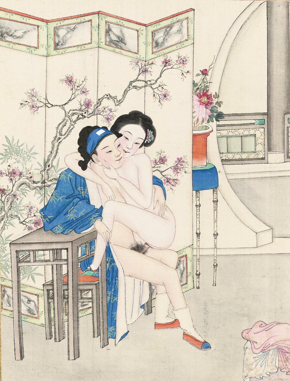 Erotisk maleri, sent Qing-dynastiet av Qing Dynasty Chinese School