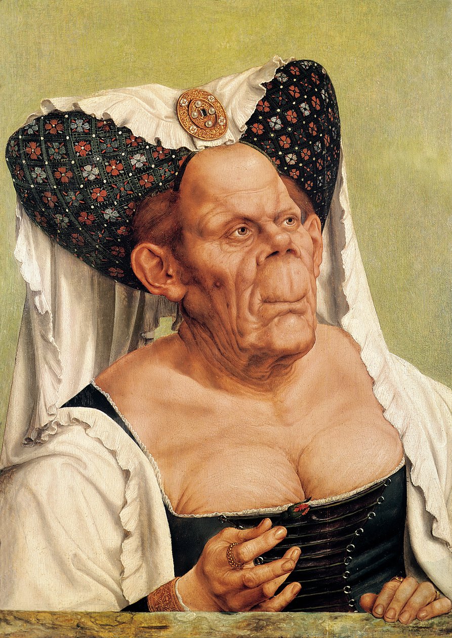En grotesk gammel kvinne, muligens prinsesse Margaret av Tyrol, ca. 1525-30 av Quentin Massys or Metsys