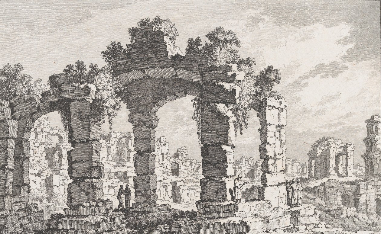 Ruines de Cumes, 1700-tallet. av Quentin Pierre Chedel