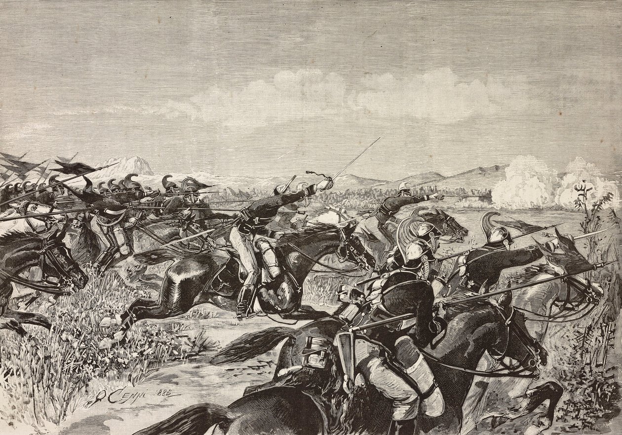Savoy Cavalry Regiment lader, 10. september av Quinto Cenni