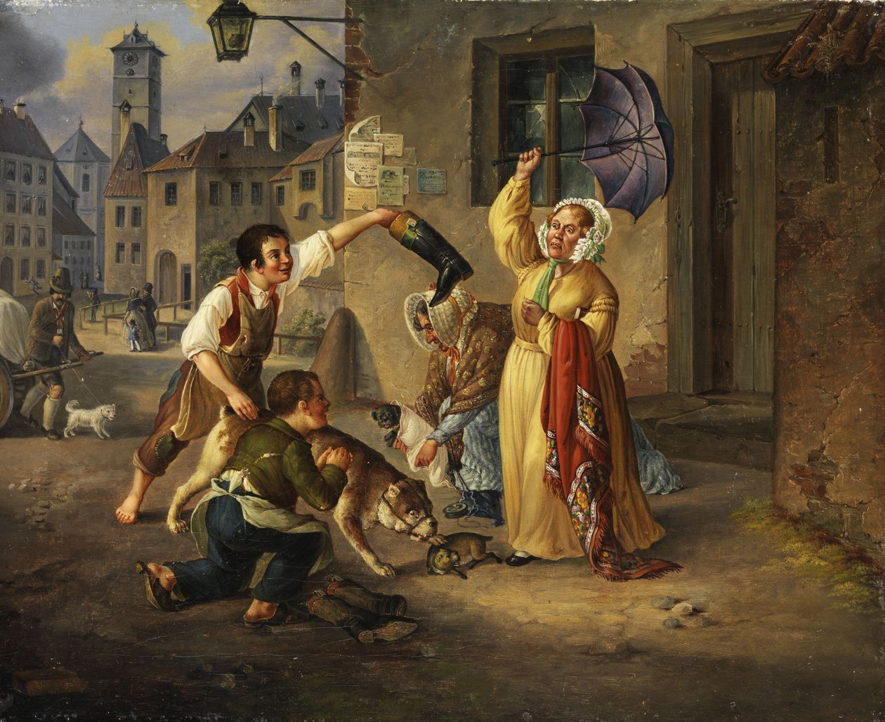München scene med hunder av R. Ostermayer