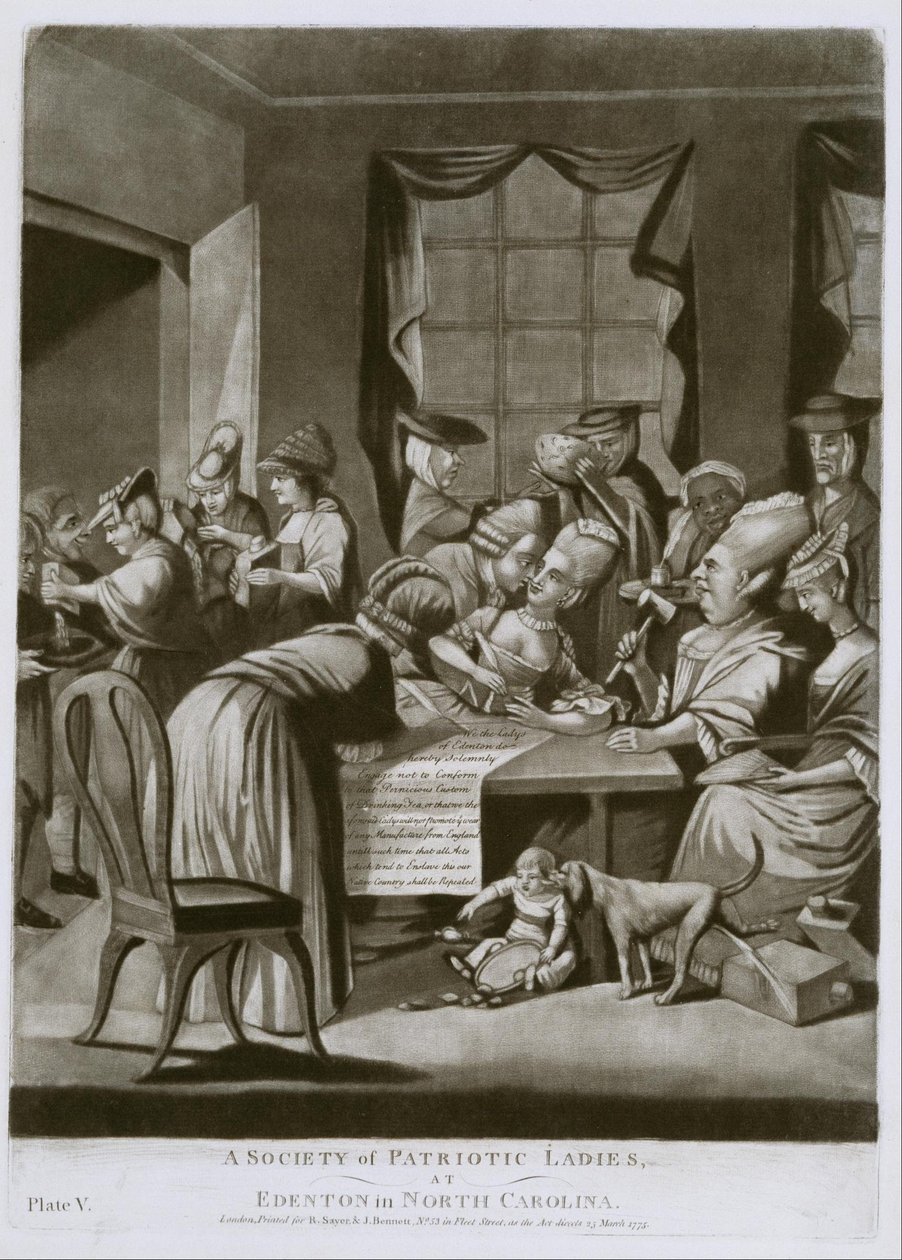 A Society of Patriotic Ladies, i Edenton, i North Carolina av R. Sayer and J. Bennett