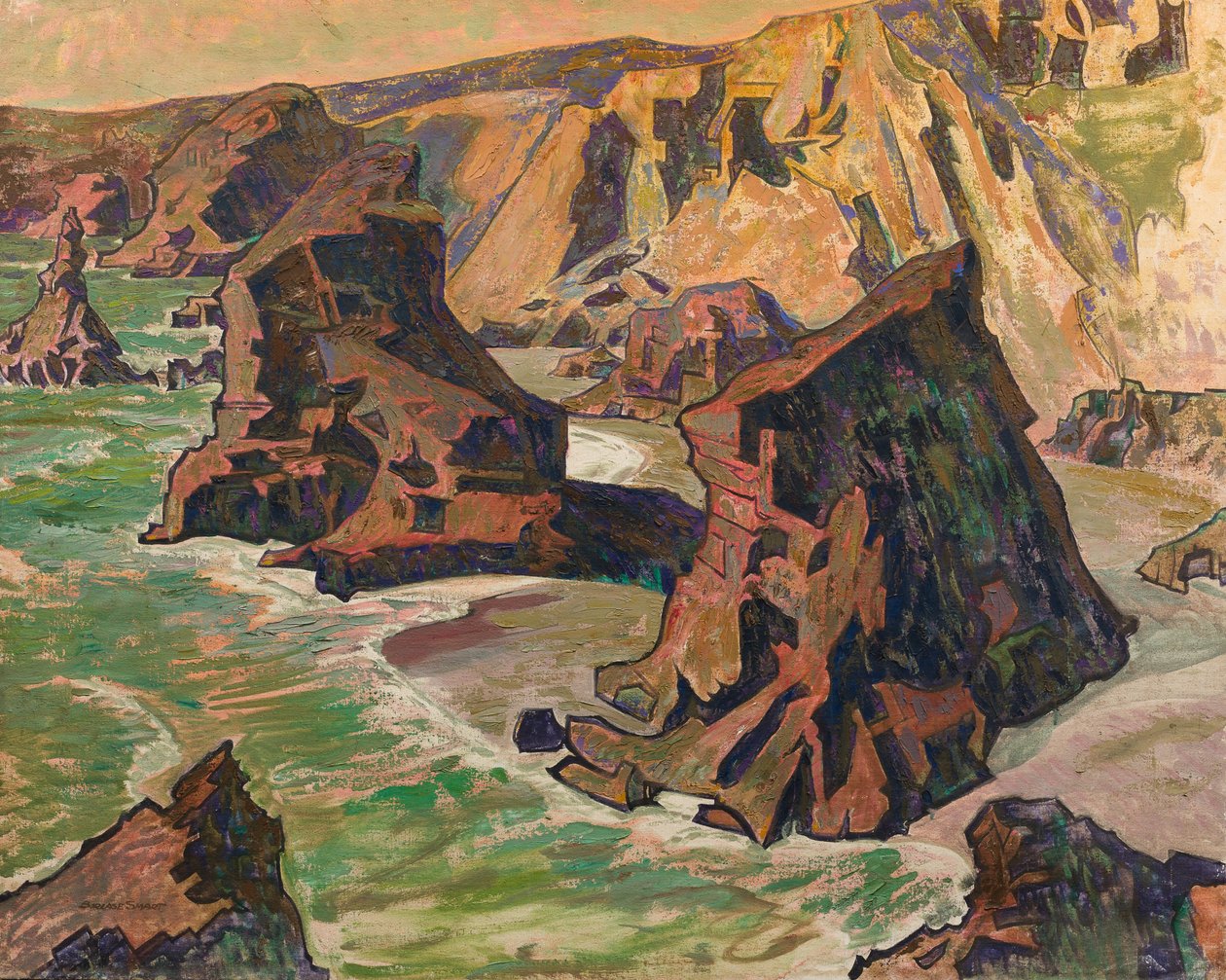 Kynance Cove (olje på lerret) av R. Borlase Smart