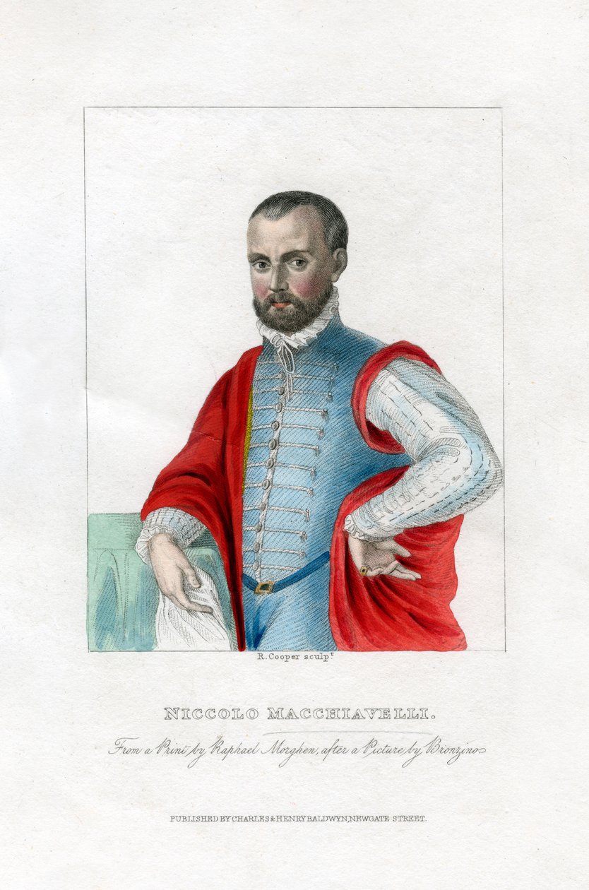 Niccolo Machiavelli , italiensk politisk filosof fra renessansen. av R. Cooper