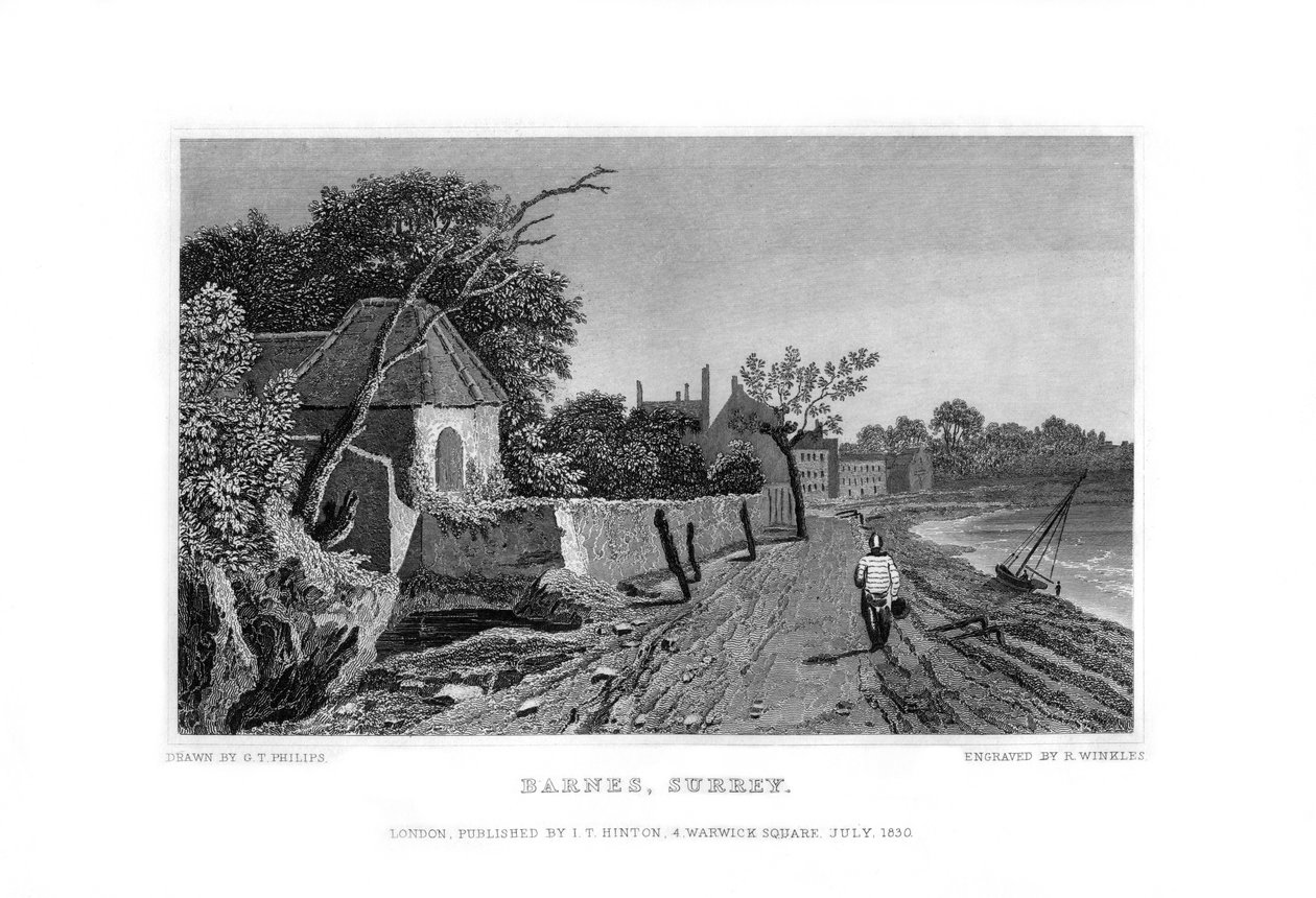 Barnes, Surrey, 1830. av R. Winkles