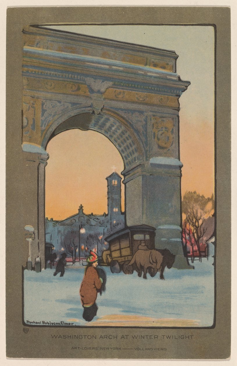 Washington Arch ved Winter Twilight av Rachael Robinson Elmer
