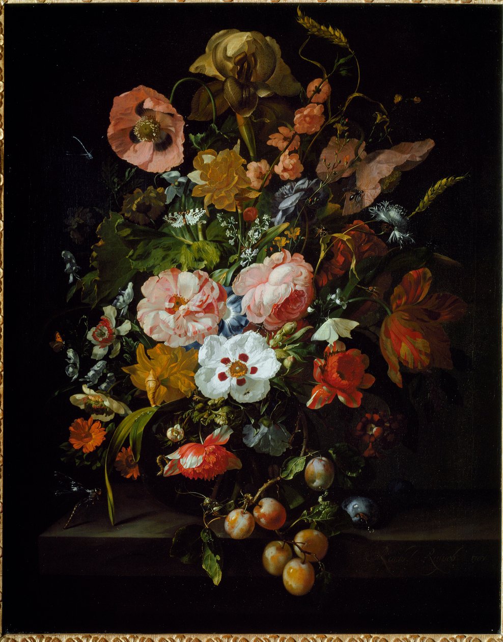 Stilleben (olje på lerret av Rachel Ruysch