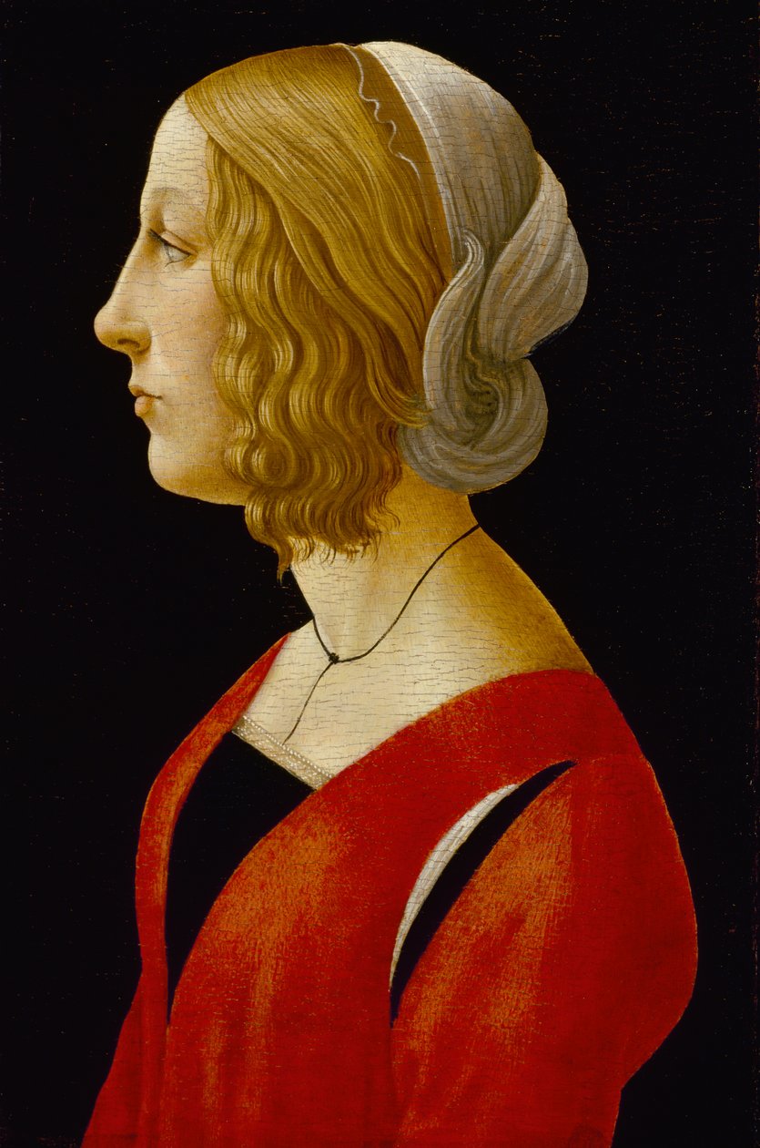 Bust of a Young Woman, ca. 1485-90 (tempera på panel) av Raffaellino del Garbo