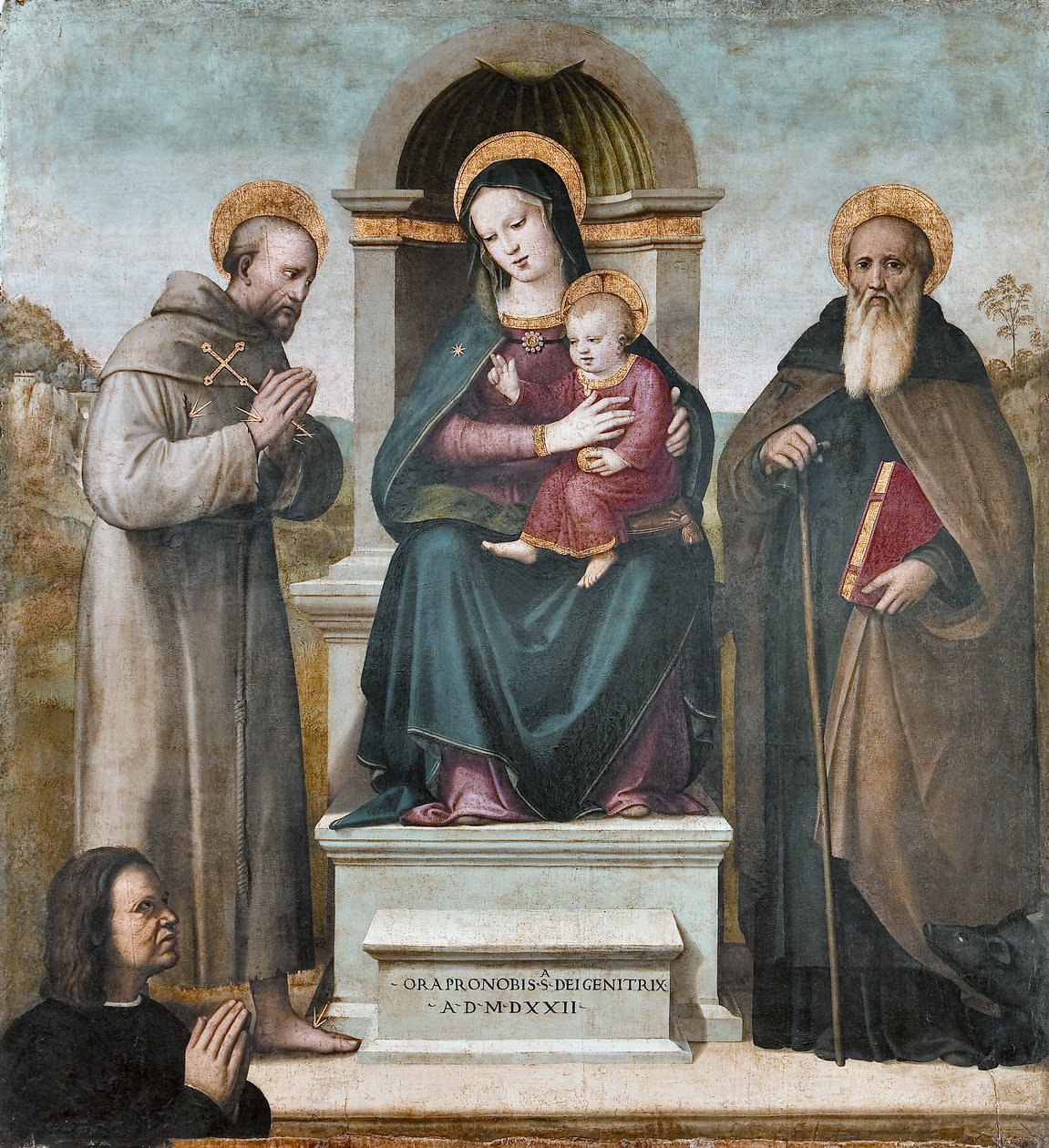 Enthroned Madonna with Child and Saints av Raffaello Piccinelli