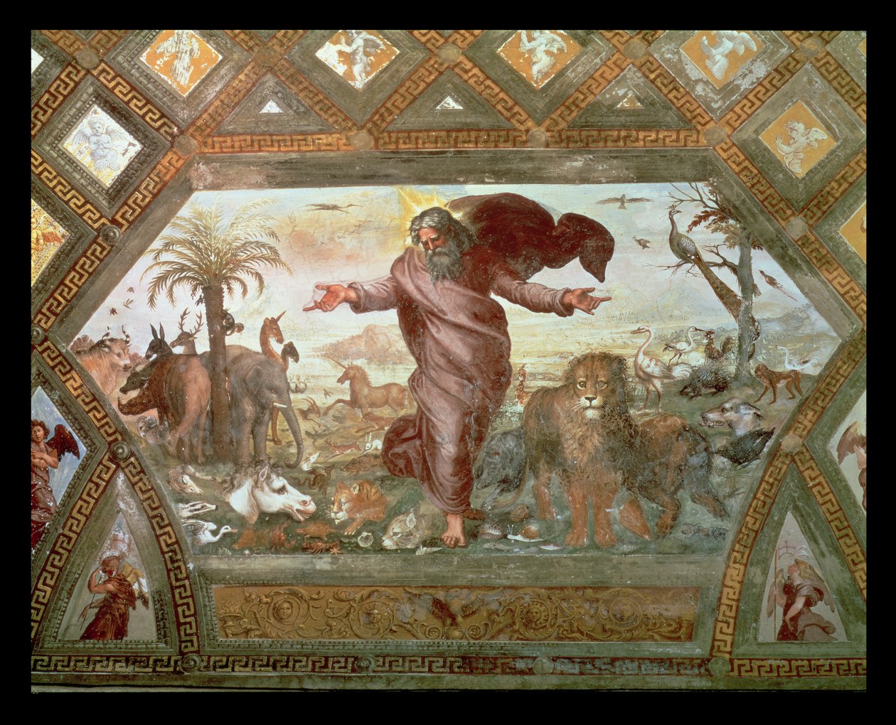 Gud skaper jorden av Raffaello Sanzio Raphael
