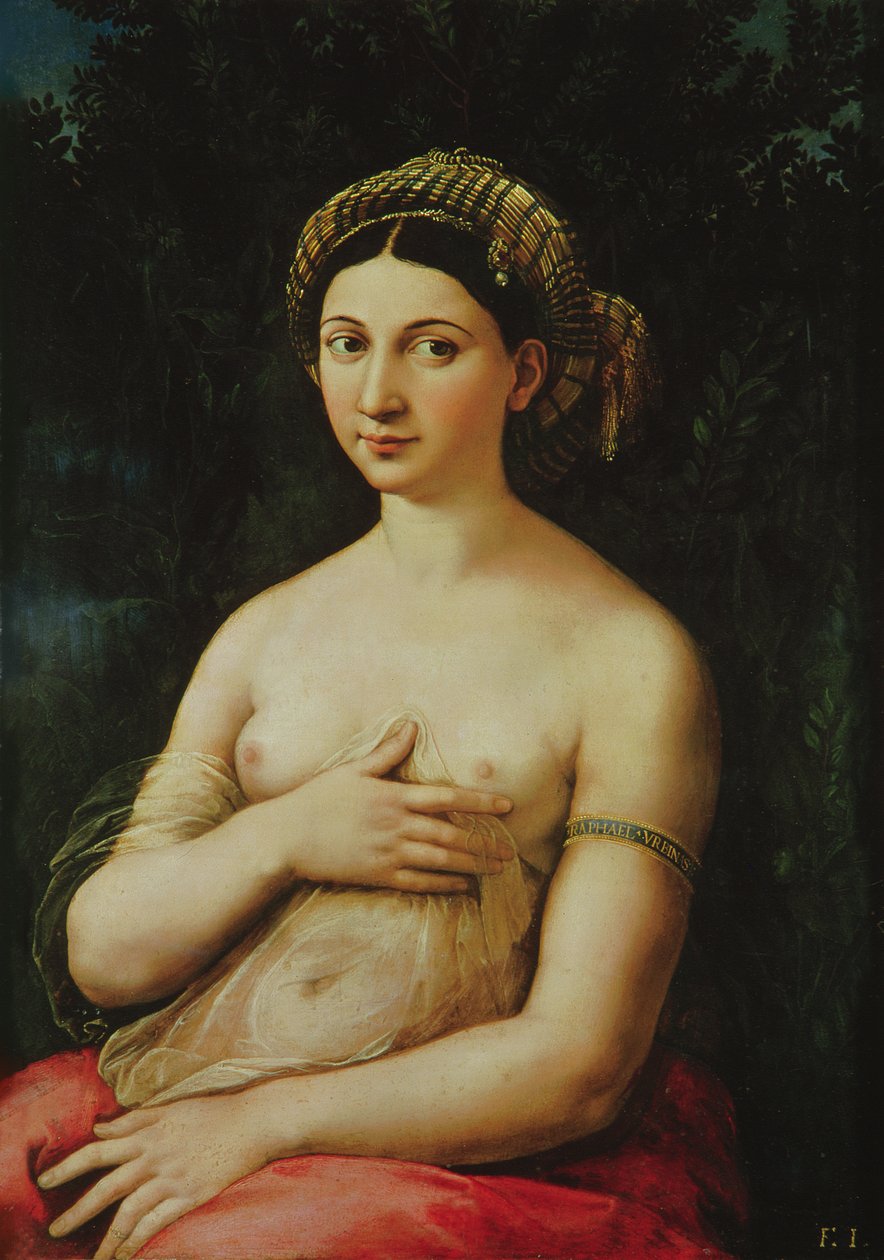 La Fornarina, ca. 1516 (panel) av Raffaello Sanzio Raphael