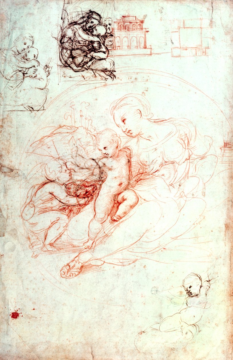 Studie for Alba Madonna, ca. 1508-09 av Raffaello Sanzio Raphael