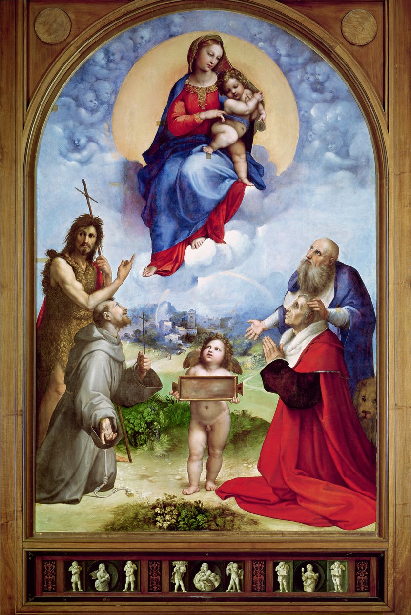 The Foligno Madonna, ca. 1511-12 (olje) av Raffaello Sanzio Raphael