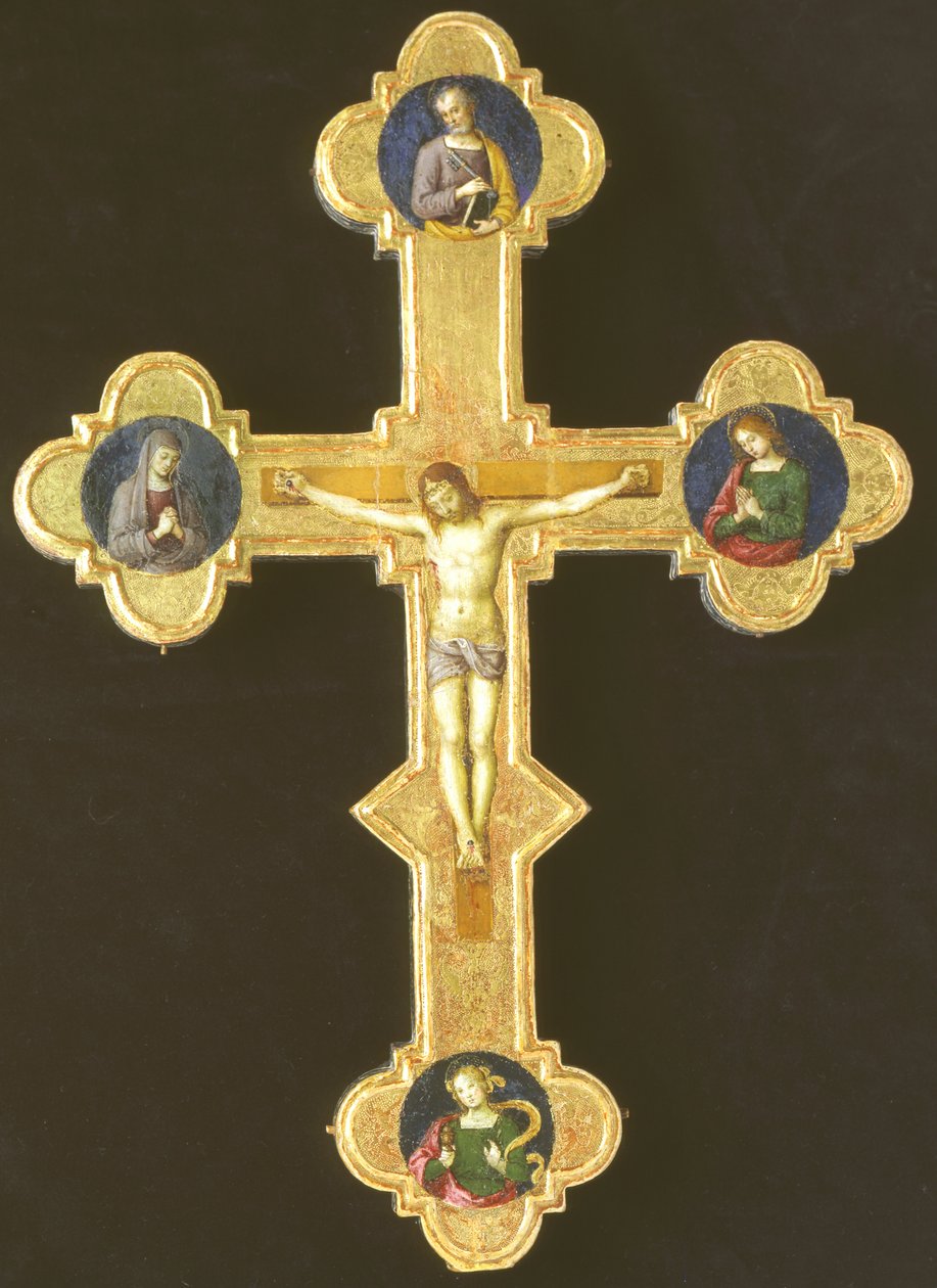 Processioned Cross with Franciscan Saints (recto) av Raffaello