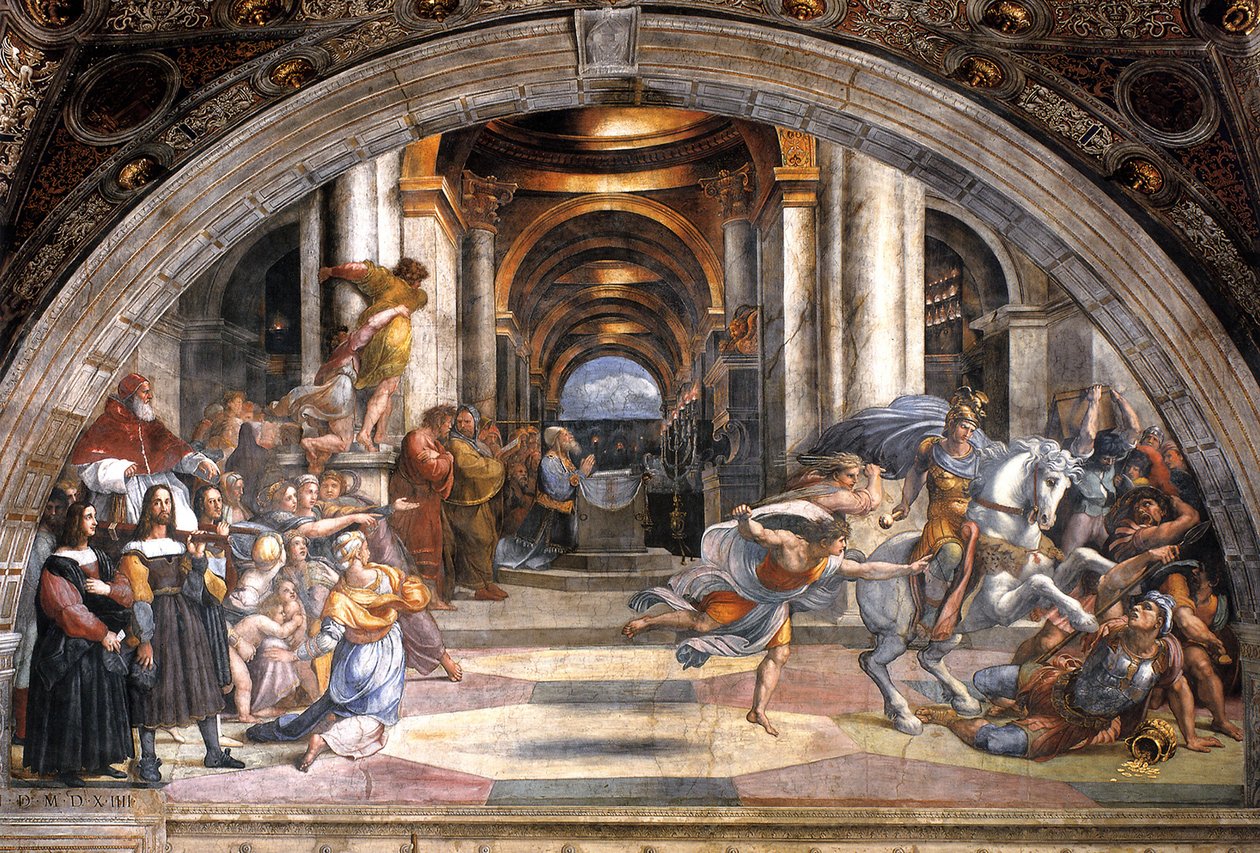 Utvisningen av Heliodorus, 1511-1512 av Raffaello Sanzio Raphael
