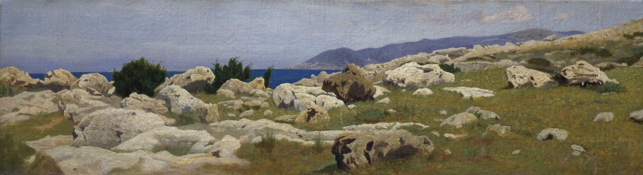 Utsikt over Punta del Romito fra Castiglioncello av Raffaello Sernesi
