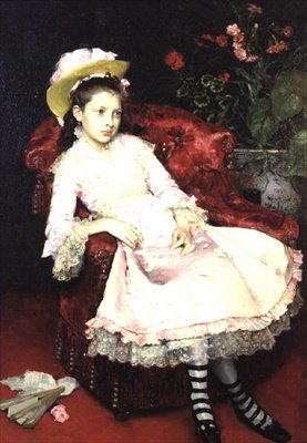 Ung dame i rosa av Raimundo de Madrazo y Garreta