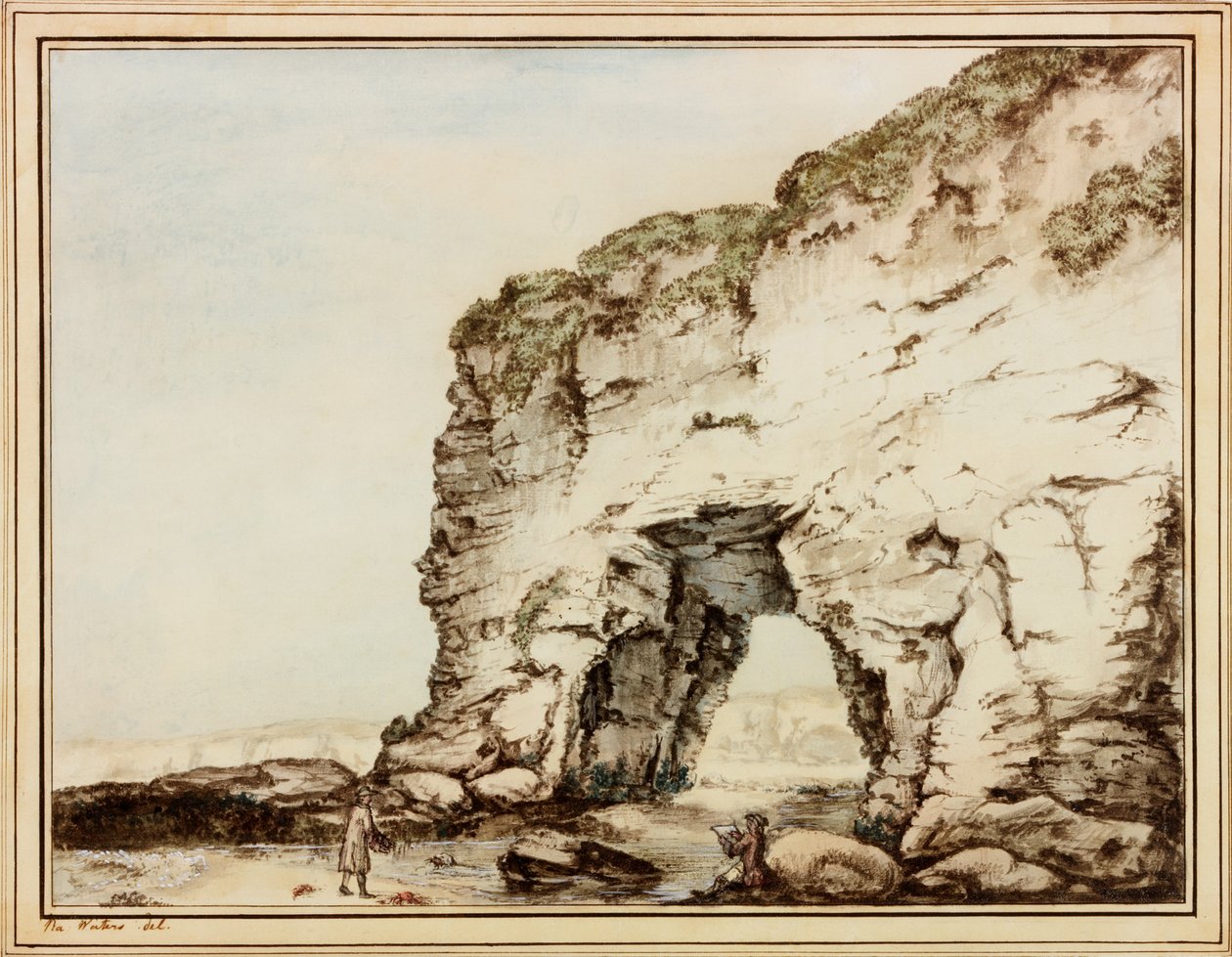 Marsden Rock (kroppsfarge og wc på papir (limt på papir)) av Ralph Jnr. Walters