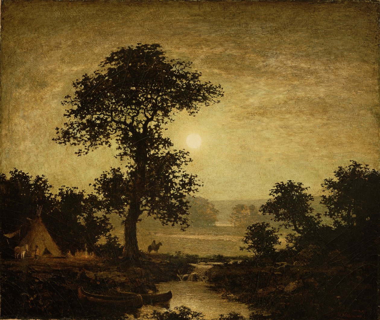 Moonlight, ca. 1885-89 (olje på lerret) av Ralph Albert Blakelock