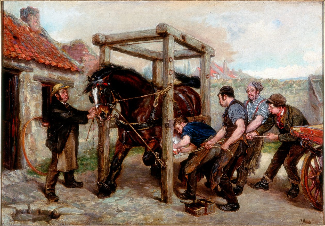 Shoeing the Bay Mare, ca. 1885-90 av Ralph Hedley