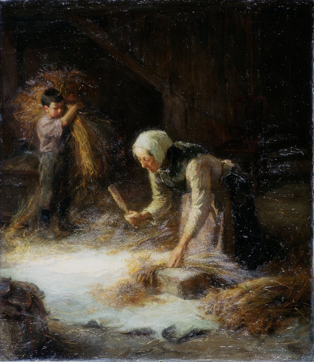 Threshing the Gleanings, 1899 av Ralph Hedley
