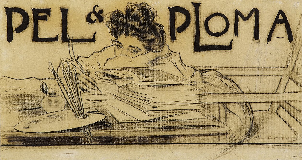 Hodeplagg for magasinet Pèl i Ploma av Ramon Casas i Carbo