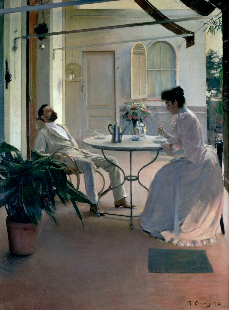 Friluftsinteriør, Barcelona, 1892 av Ramon Casas i Carbo