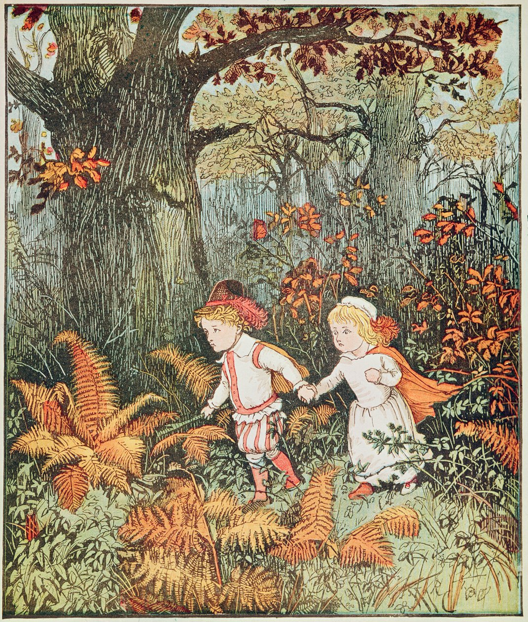 Babes in the Wood (2 barn som går i skogen) av Randolph Caldecott