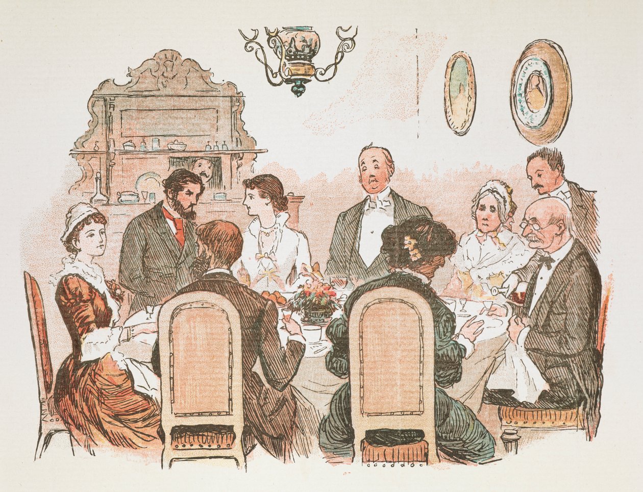 En spisescene. av Randolph Caldecott