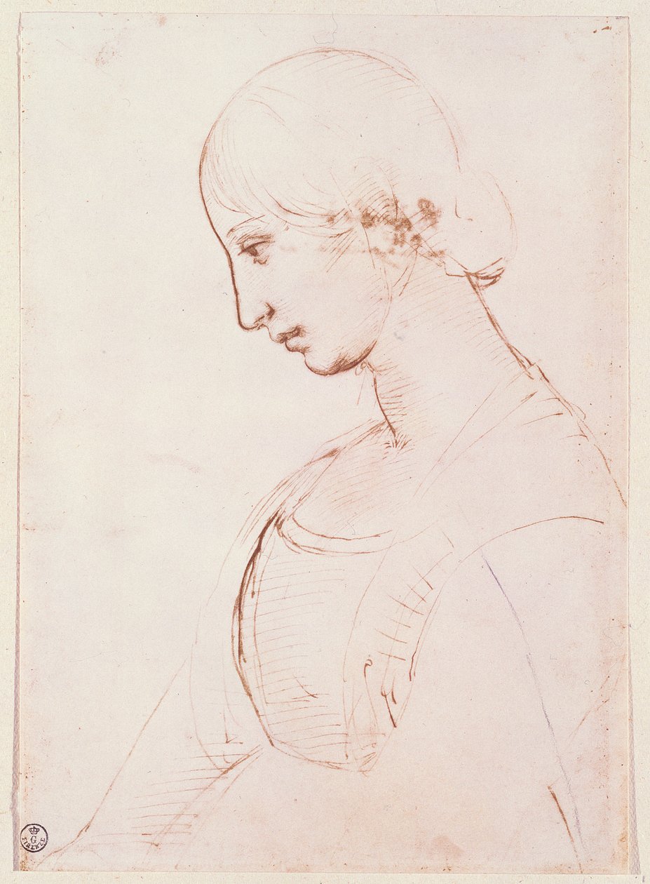 Portrett av en ung kvinne (penn og blekk) av Raffaello Sanzio Raphael