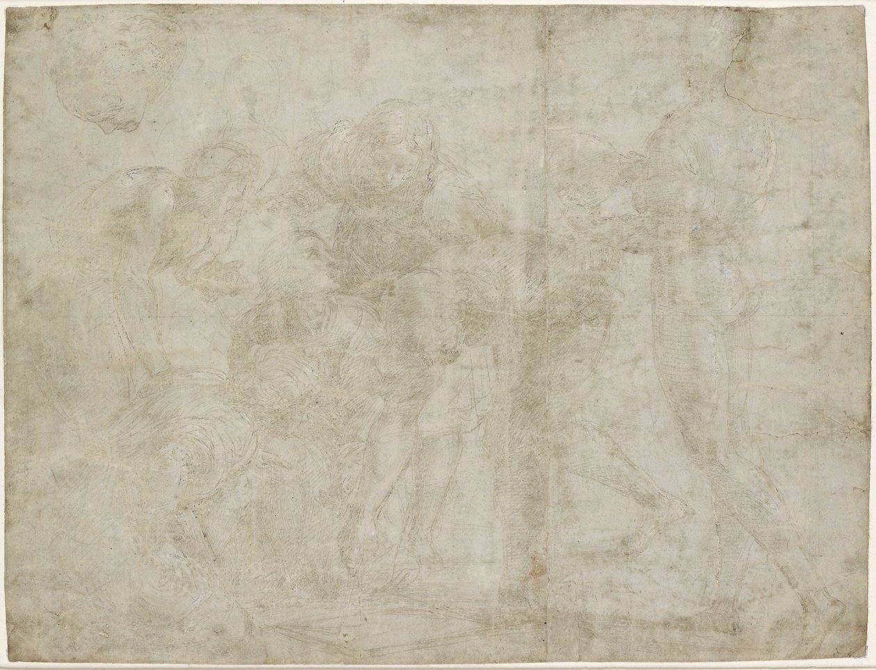Recto: Euclid instructing his Pupils, WA1846.194 av Raffaello Sanzio Raphael