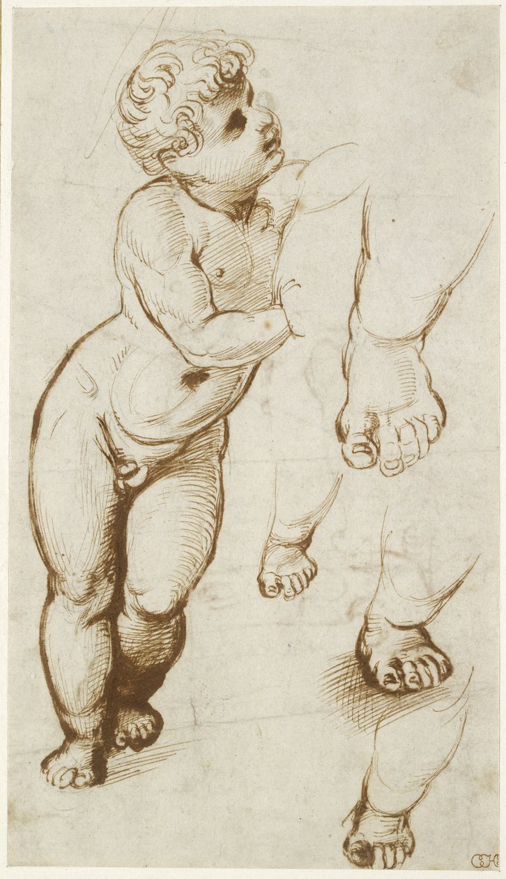 Recto: The Infant Christ and other Studies, WA1855.91 av Raffaello Sanzio Raphael