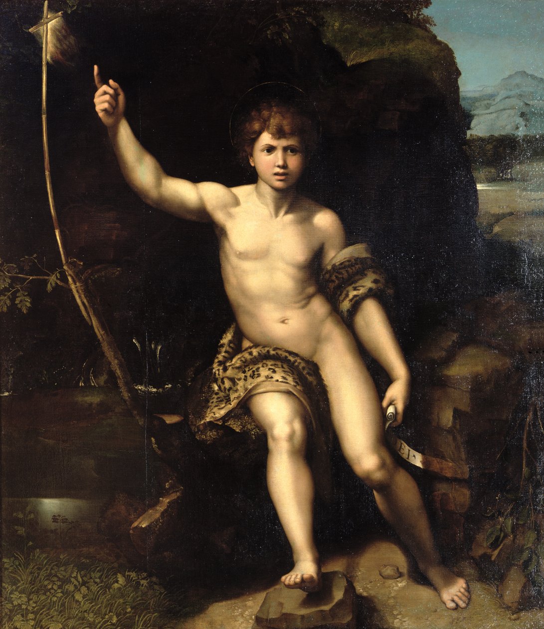 Døperen Johannes i ørkenen, ca. 1518-20 av Raffaello Sanzio Raphael
