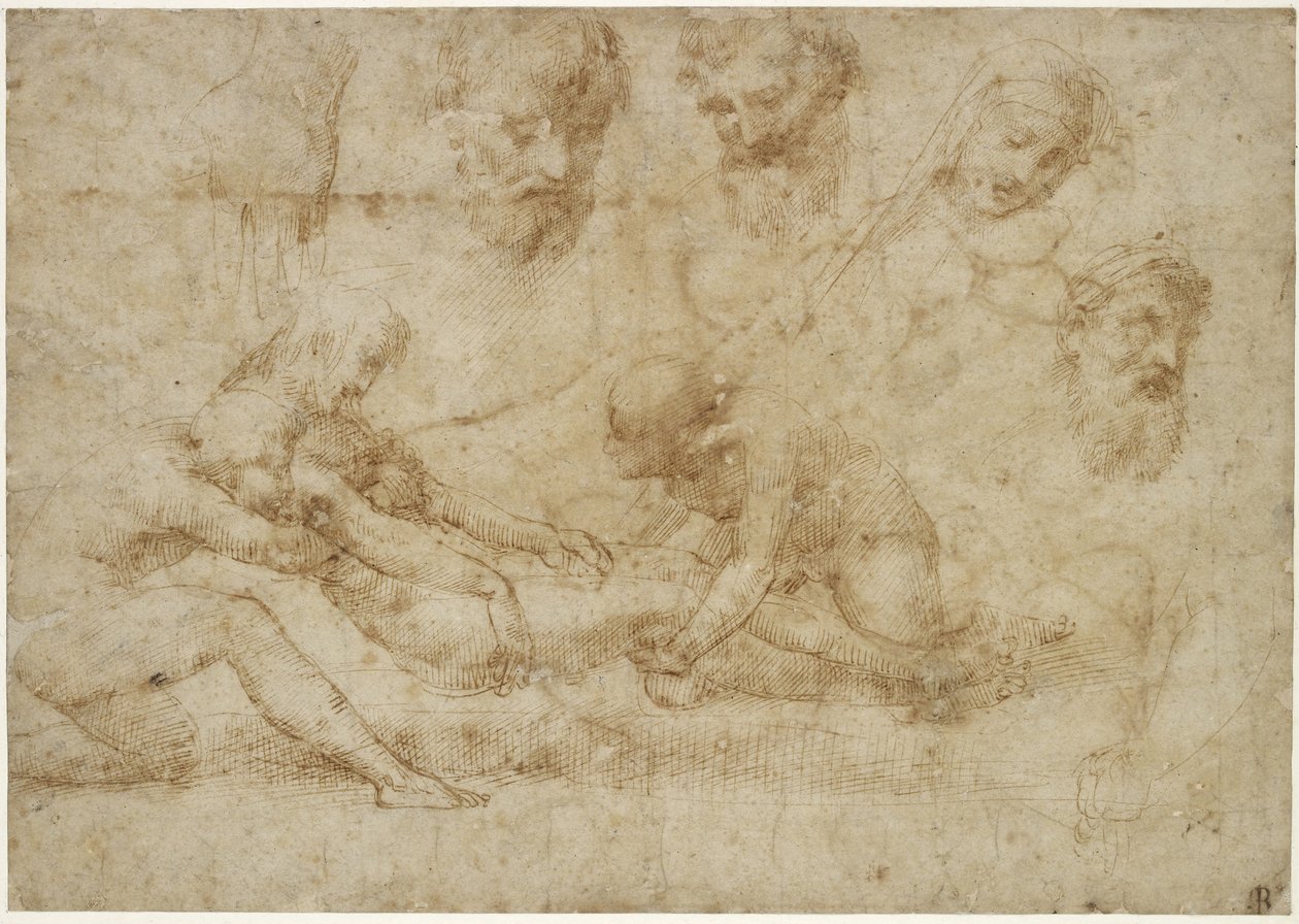 Studies for a Deposition, WA1846.172 av Raffaello Sanzio Raphael
