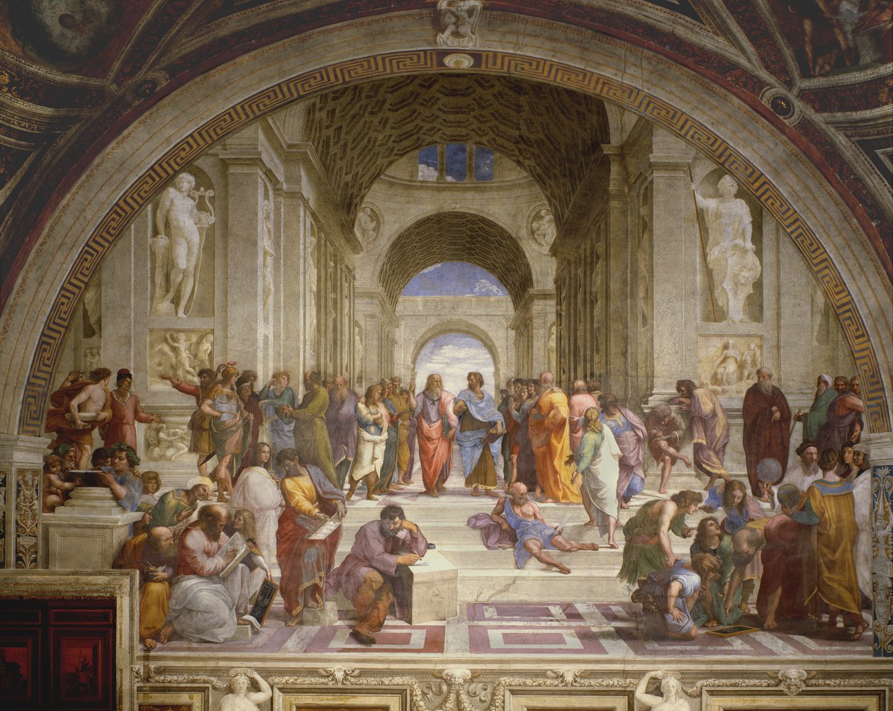 Skolen i Athen, fra Stanza della Segnatura, 1509-10 av Raffaello Sanzio Raphael