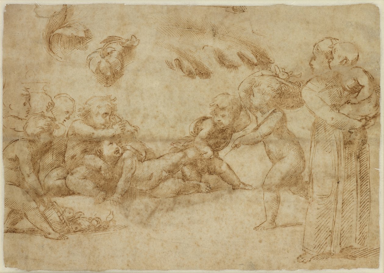 Verso: Amorini på spill, WA1846.169 av Raffaello Sanzio Raphael