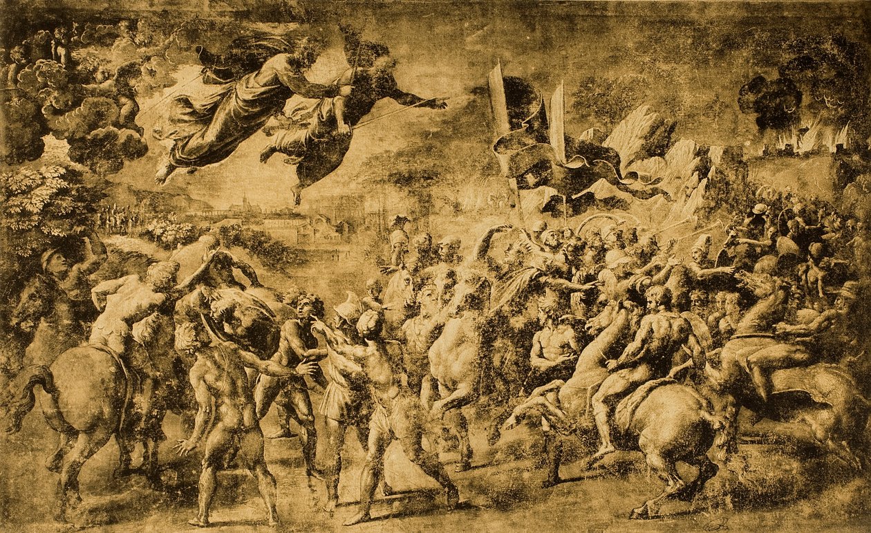 De hellige Peter og Paulus viser seg for Attila; tegning av Raphael. Louvre, Paris av Raffaello Sanzio Raphael